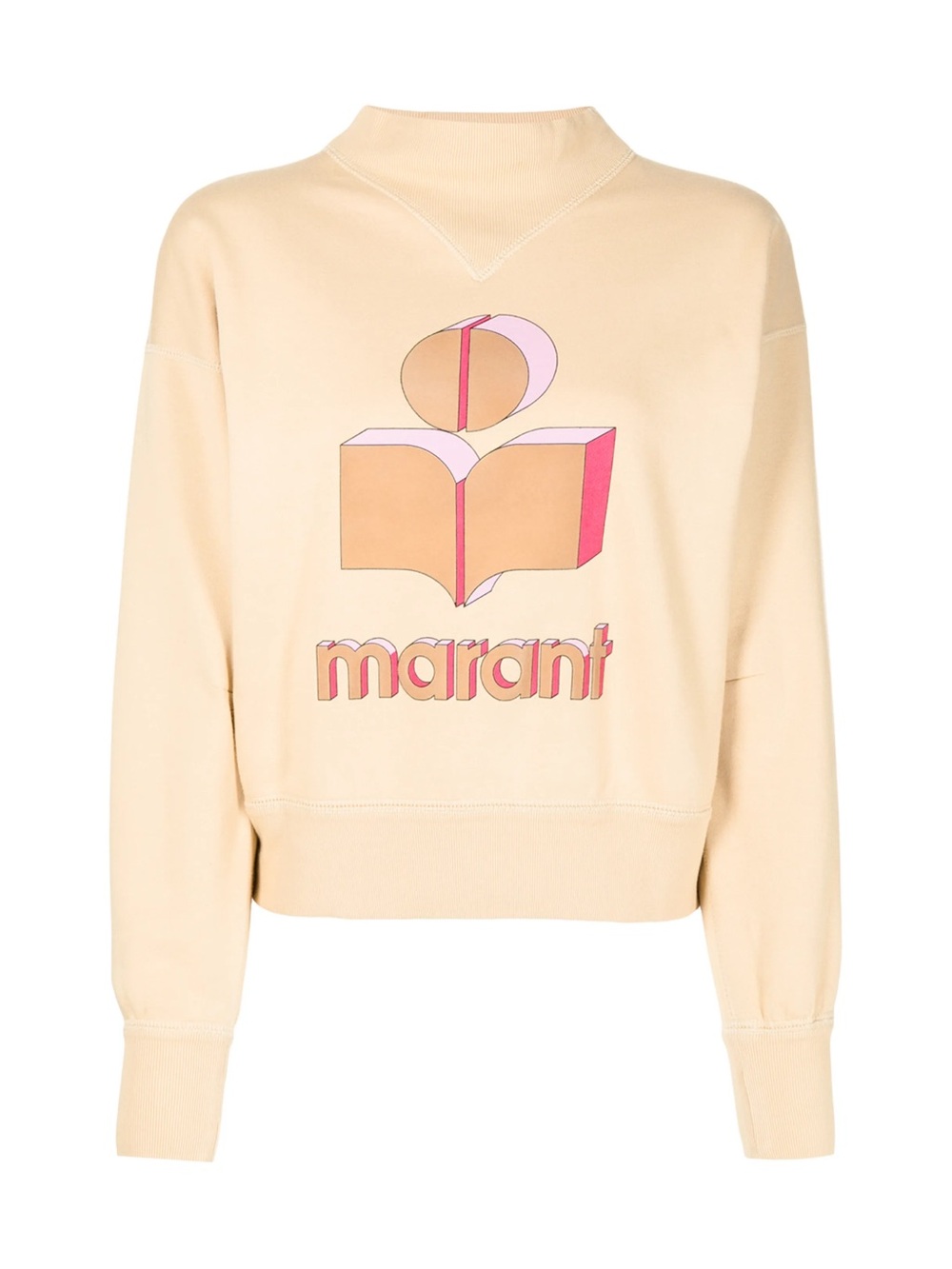 Isabel Marant Cream Sweatshirt with Pink & Peach Logo